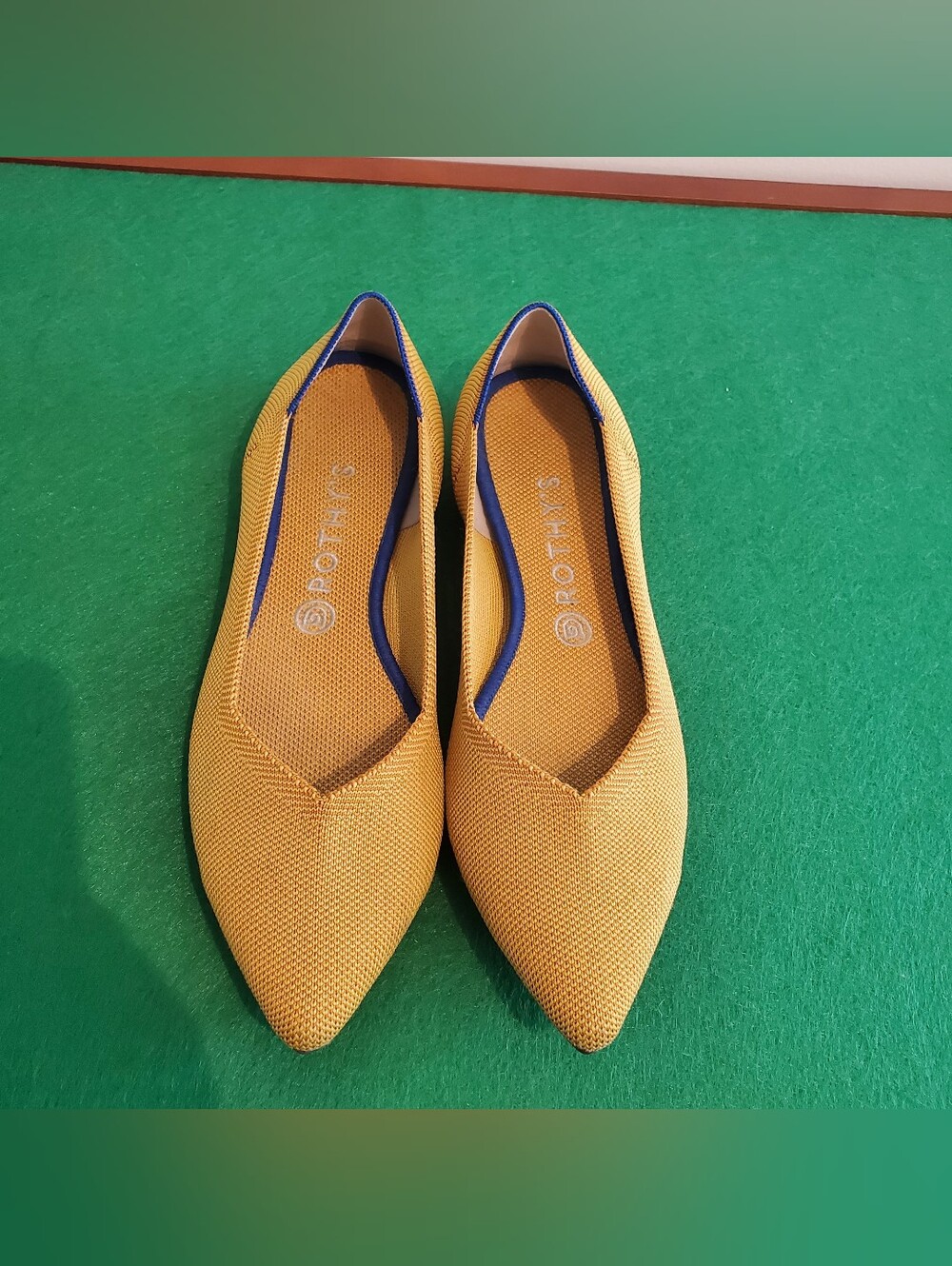 Rothy's The Point Pointed Toe Ballet Flats Marigold Yellow Size 11